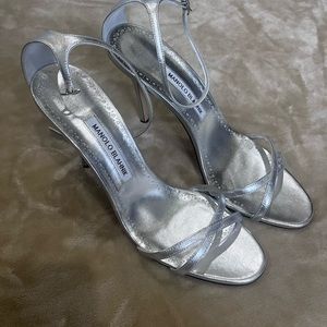 Silver manolo blahniks
